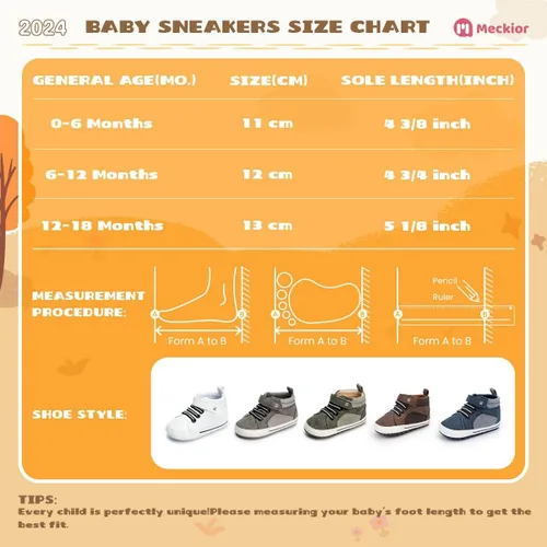 Miniatura 5 de Meckior Zapatos deportivos de tobillo para bebés y niñas pequeños, suela antideslizante suave, piel sintética, mocasines para bebés recién nacidos