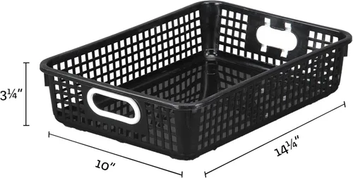 Miniatura 2 de Really Good Stuff Cesta de almacenamiento de papel de escritorio 14x10 - Negro