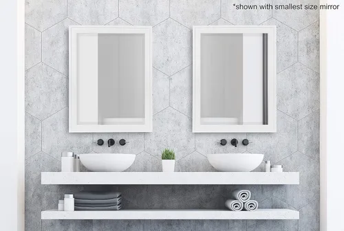 Miniatura 5 de DesignOvation Bosc - Espejo de pared rectangular decorativo enmarcado, 22 x 28 pulgadas, blanco, espejo de tocador rectangular de transición