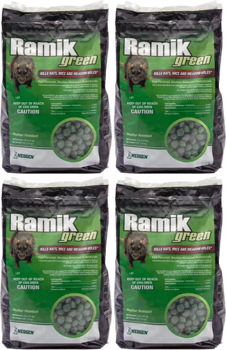 Miniatura 11 de Neogen Ramik Green con Sabor a Pescado - Pepitas de Rodenticida Resistentes a la Intemperie, bolsa de 4 libras (00615)