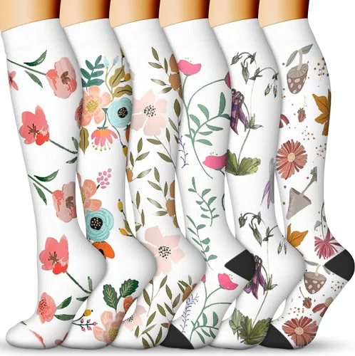 Miniatura 9 de Calcetines de compresión para mujeres y hombres 15-20 mmHg, mejores para uso médico, enfermería, para correr, atletismo, varices, viajes