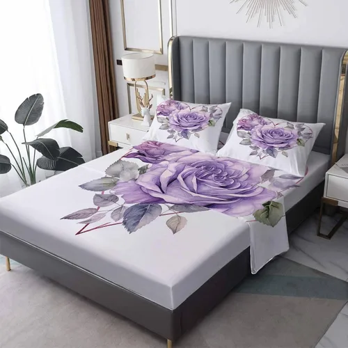 Miniatura 8 de Daisy Sheets Juego de sábanas tamaño individual, sábanas de microfibra suave y bolsillo profundo, sábanas y fundas de almohada estampadas sin