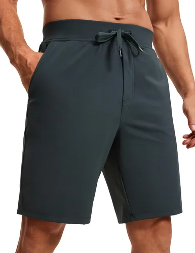 CRZ YOGA Pantalones cortos de entrenamiento elásticos en cuatro direcciones para hombre, 7 pulgadas9 pulgadas, suaves, duraderos, para gimnasio,