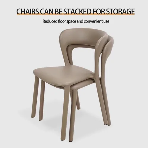 Miniatura 8 de Sillas de comedor de cocina, sillas de cocina con respaldo curvo, silla de comedor de cuero, silla de comedor tapizada para sala de estar
