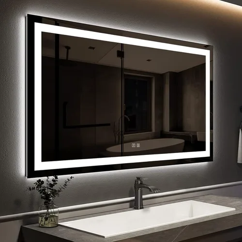 Miniatura 9 de ROOMTEC Espejo LED de 42 x 30 pulgadas para baño, retroiluminado, antiniebla, regulable, montaje vertical y horizontal