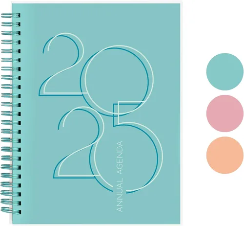 Miniatura 13 de Rileys - Agenda semanal 2025 – Agenda anual y mensual tipográfica, cubierta flexible, páginas de notas, encuadernación de doble alambre