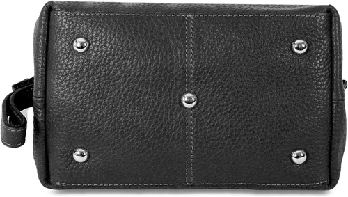 Miniatura 7 de KomalC Bolsa de aseo premium de cuero de búfalo para hombres y mujeres con forro resistente al agua, neceser de viaje unisex para artículos de aseo