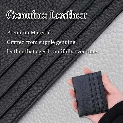 Miniatura 4 de Cartera Delgada para Tarjetas de Crédito Ultra Delgada Cartera Larga para Tarjetas Bolsillos con Cremallera Estuche para ID Cartera Pequeña Compacta