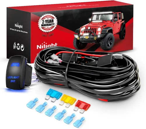Miniatura 11 de Barra de luz LED Nilight. arnés de cableado, kit de 12 V, interruptor basculante, láser de 5 pines, interruptor de encendido y apagado impermeable