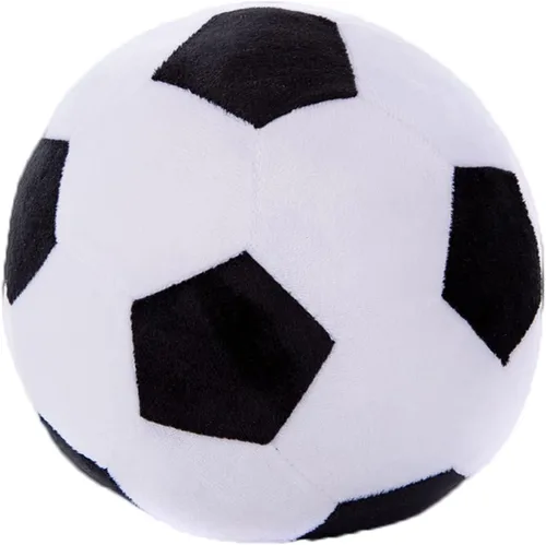 zhidiloveyou Almohada rellena de pelota de fútbol de 11 pulgadas, regalo de fútbol para niños, negro-blanco