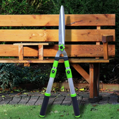Miniatura 5 de Tijeras extensibles para setos, recortadora de jardín profesional con hoja recta, mango ajustable para bordes, arbustos y podas, cortadores