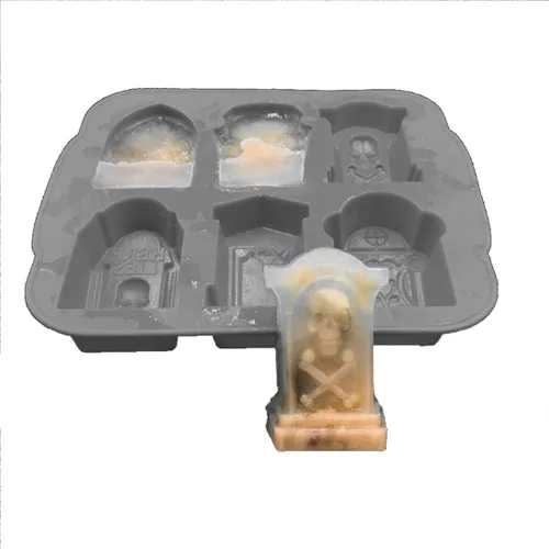 Miniatura 5 de Bandejas de silicona para cubitos de hielo, molde de lápida de Halloween RIP para hielo, dulces, pasteles, jabón