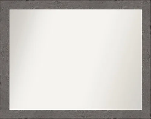 Miniatura 404 de Amanti Art Espejo de baño gris para sobre el fregadero, 31 x 48 pulgadas, espejo de tocador rectangular estrecho de color gris, marco de madera