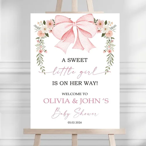 Miniatura 5 de Welcome Baby Girl Baby Shower Sign, Personalized Baby Shower Welcome Sign Board, Custom Baby Shower Yard Sign, Baby Shower Party Decoration Sign for