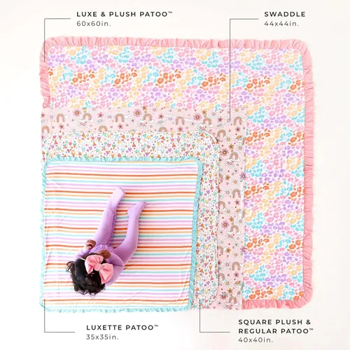 Miniatura 6 de Posh Peanut - Patu de felpa, gran manta de punto reversible de bambú de primera calidad, manta de seguridad para niños pequeños, 40 x 40 pulgadas