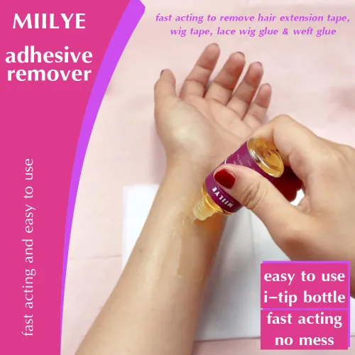 Miniatura 9 de MIILYE Juego de spray de pegamento para peluca para encaje frontal Pegamento blanco y removedor con banda de fusión Kit de encaje