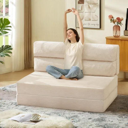 Miniatura 12 de JUIKURY Sofá cama plegable, silla cama convertible con almohada, colchón plegable, sofá cama de dos en uno, sofá cama extraíble portátil, silla cama