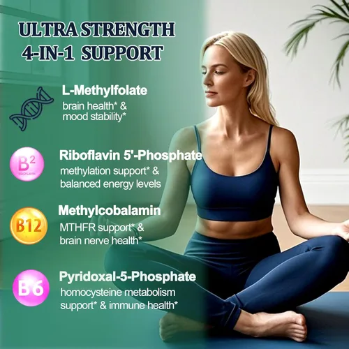 Miniatura 2 de Suplemento de metilfolato gotas líquidas, L Methy Folate 15mg Plus Methy B12, B6, B2 Multivitamínico, Metabólicamente Activo 5-MTHF