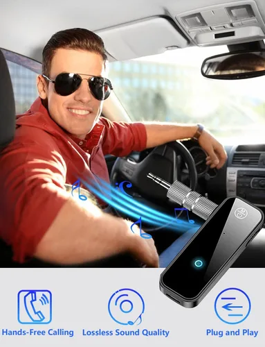 Miniatura 2 de Receptor transmisor Bluetooth 5.3 2 en 1, adaptador de audio Bluetooth inalámbrico AUX para coche, TV, altavoz, sistema estéreo y auriculares