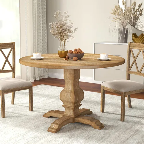 Miniatura 6 de Roundhill Furniture Havre - Juego de comedor de 5 piezas, mesa redonda de pedestal con 4 sillas elegantes, color negro