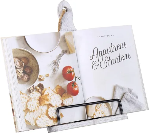 Miniatura 7 de Soligt Soporte para Libro de Cocina para Encimera de Cocina iPad Tableta Ajustable Soporte para Libro de Recetas Estilo Tabla de Cortar de Madera
