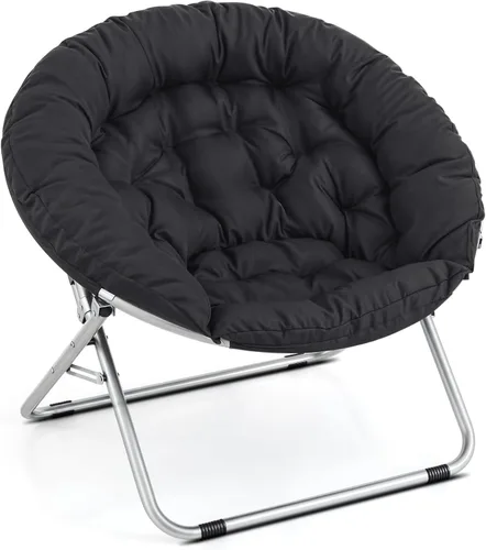 Miniatura 42 de Cómoda silla con platillo, silla de sala de estar, silla plegable acolchada suave de piel sintética, cómoda silla cuadrada de luna para sala
