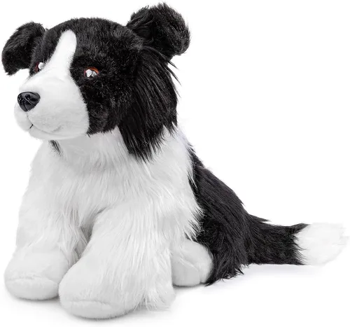FRANKIEZHOU Peluche realista de Border Collie de 12 pulgadas, peluche de perro, juguete suave para niños, decoración del hogar, juguete para abrazar
