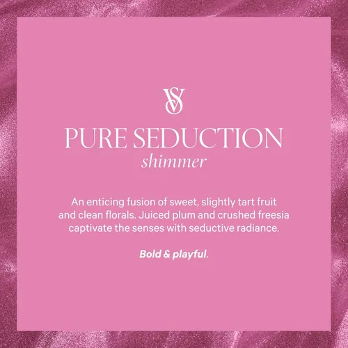 Miniatura 3 de Victoria's Secret Pure Seduction - Spray corporal brillante para mujeres, notas de ciruela jugosa y fresia triturada, (8.4 onzas)