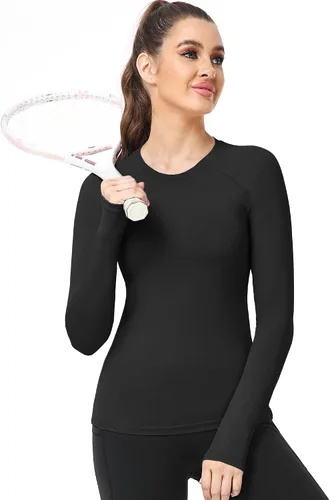 Miniatura 7 de CADMUS Camisa de manga larga para correr de secado rápido para mujer, camisas de entrenamiento