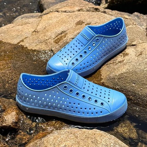 Miniatura 3 de FLIOZY Zuecos de jardín impermeables para hombres y mujeres, zapatos ligeros y transpirables de EVA sin cordones, cómodos y antideslizantes, calzado