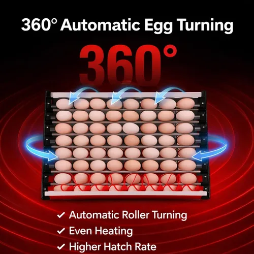 Miniatura 4 de Incubadora de gabinete comercial de 400 huevos con giro automático de huevos, control preciso de temperatura y humedad, incubadora grande de aves