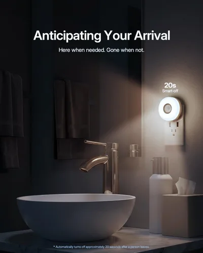 Miniatura 4 de YELKO Luz nocturna con sensor de movimiento, luz nocturna LED antideslumbrante de 6000 K blanca fría, ultra brillante, acogedora, suave,