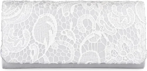 Miniatura 9 de Bolsos de mano para mujer, bolso de mano floral de encaje para boda, bolso de noche