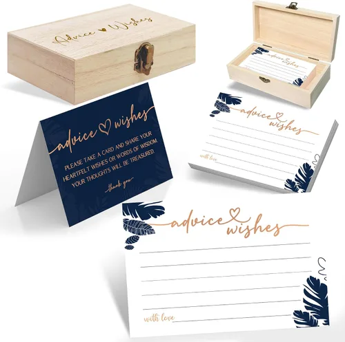 Miniatura 11 de Consejos y deseos para el señor y la señora – 60 mensajes florales de boda con caja de almacenamiento – Juego de deseos románticos para matrimonio