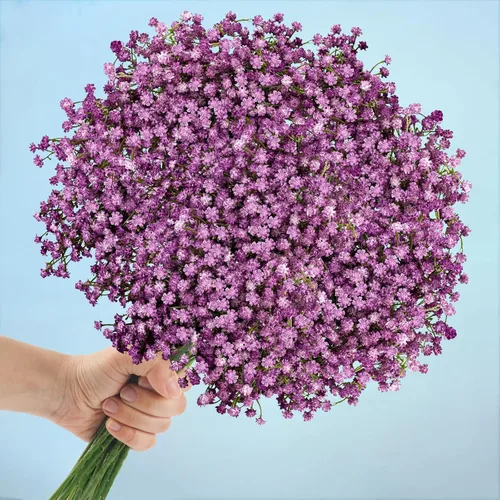 N&T NIETING - Ramo de 10 flores artificiales de aliento de bebé, Gypsophila falsa, toque real, arreglo floral para bodas, fiestas, centros de mesa,