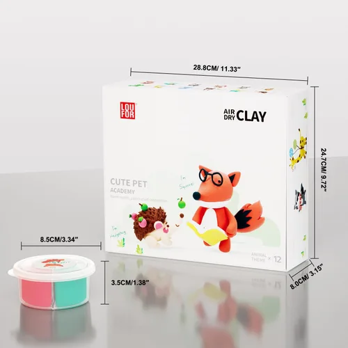 Miniatura 7 de LOUFOR Kits de arcilla de secado al aire – Arcilla de modelado para niños, ultraligera y suave, segura y no tóxica, 12 cajas de arcilla mágica
