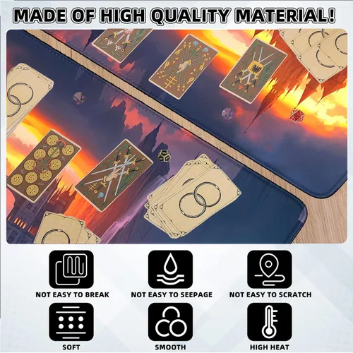 Miniatura 6 de MTG - Tapete de juego con zonas, bordes cosidos, tapete MTG para TCG de 24 x 14 pulgadas, tapete de juego entintado con bolsa de almacenamiento