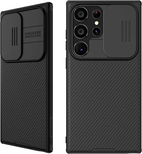 Miniatura 10 de Mangix Funda para Samsung Galaxy S22 Ultra con cubierta para cámara, delgada funda protectora de policarbonato delgado a prueba de golpes con Negro