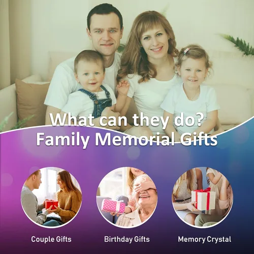 Miniatura 6 de HAN'S LASER Foto de cristal 3D, regalos personalizados con tu propia foto para el día de la madre, aniversario, boda, cumpleaños, Navidad, imagen 3D