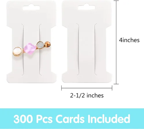 Miniatura 2 de 300 tarjetas de exhibición de pinzas para el cabello, pasadores para el cabello, soporte de exhibición de joyas, cartón de papel rectangular