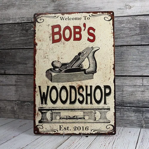 Miniatura 4 de Letrero de metal personalizado para carpintería de hombre, diseño de cueva, para papá, para carpintería, decoración del hogar, regalo, 8 x 12, metal