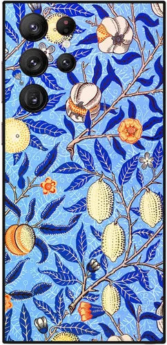 Miniatura 78 de Berkin Arts Funda compatible con Samsung Galaxy S22 Ultra, funda de silicona Art Nouveau Floral Flower (Clematis by Alphonse Mucha)