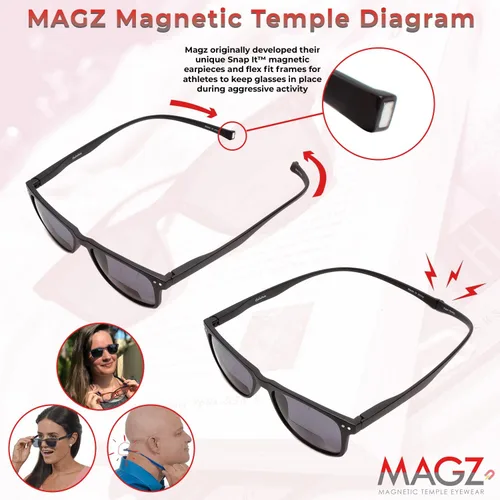 Miniatura 9 de Magz Greenwich - Gafas de lectura magnéticas con lentes transparentes - Lectores de puente magnético a presión Marco flexible para colgar