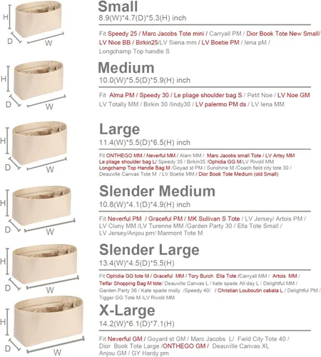 Miniatura 3 de Organizador de bolso para bolsos, organizador de bolso de seda con cremallera, suave como la seda, organizador de bolsas para Speedy Neverfull Tote
