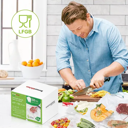 Miniatura 8 de Bonsenkitchen Bolsas selladoras al vacío precortadas, 500 bolsas tamaño Pint de 6" x 9", bolsas selladoras de alimentos, grado comercial, sin BPA