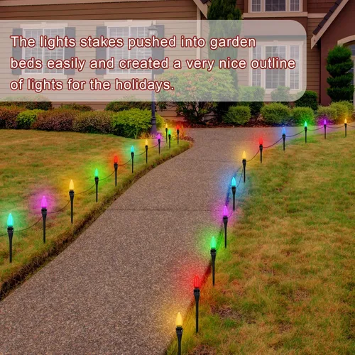 Miniatura 4 de Estacas de luz de Navidad de 7.5 pulgadas, 50 piezas de estacas para patio y césped, estacas universales para luces C7 C9, salida de iluminación