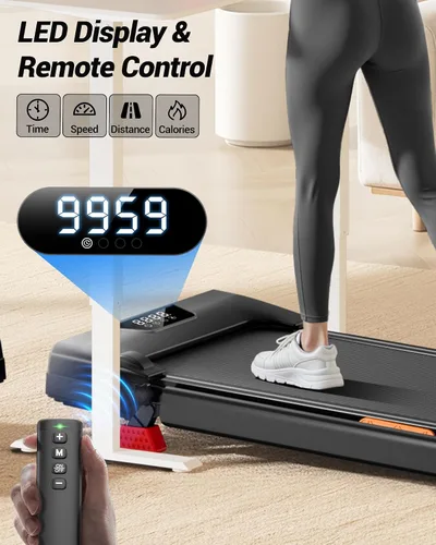 Miniatura 6 de CURSOR FITNESS Caminadora 3 en 1 con inclinación del 15%, 0.6-6.2MPH, plegable, silenciosa, para oficina en casa, 2.5 HP debajo del escritorio