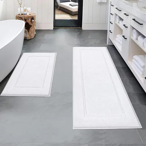 Miniatura 61 de Pauwer Juego de baño, alfombras de baño antideslizantes, alfombras de ducha absorbentes para suelo de baño, bañera y ducha, color azul aguamarina