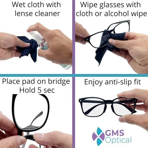 Miniatura 6 de GMS Optical® - Adhesivo antiderrapante contorneado almohadillas de nariz de lente de silicona suave con superpegajoso respaldo, 1,8 mm - 5 pares
