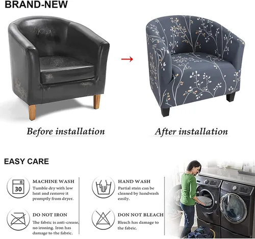 Miniatura 5 de NILUOH Funda para silla de club, funda elástica para sillón, protector de muebles para sala de estar (04)